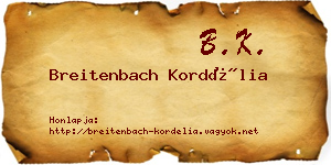 Breitenbach Kordélia névjegykártya